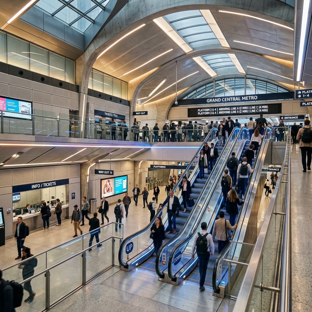 Metro İstasyonu Yürüyen Merdiven Panoları